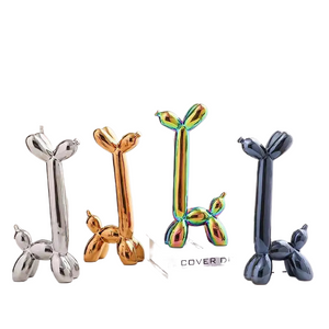 Creative Long Neck Balloon Dog Abstract Ceramic Ornaments Sculpture Study Room Statue Home Office Accessories Decoration Gift acacuss