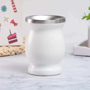 8oz Yerba Mate Tea Cup Double-walled Natural Gourd Drinkware Teaware Argentina Gourd-shaped Easy Clean Stainless Steel acacuss