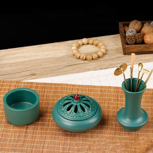 9/13 Pieces of Peacock Green Incense Seal Gift Box DIY Home Printing Incense Seal Tuo Xiang Ash Pressed Powder Incense Supplies acacuss
