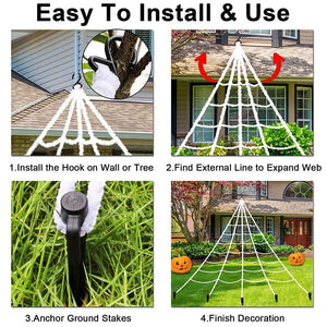 90/150/200cm Black Scary Giant Spider Huge Spiders Web Halloween Decoration Props Haunted House Holiday Outdoor Giant Decoration acacuss