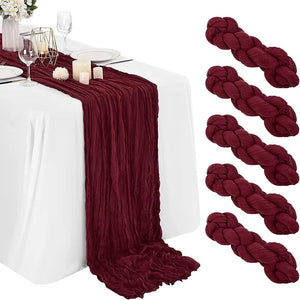 90x300 cm knit cloth table runner Wedding birthday party banquet decoration gauze fabric voile tablecloth Twist table cover acacuss