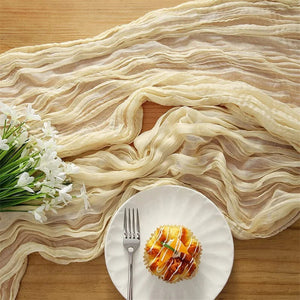 90x300 cm knit cloth table runner Wedding birthday party banquet decoration gauze fabric voile tablecloth Twist table cover acacuss