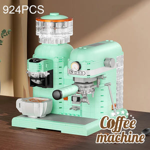 924PCS Coffee Machine Building Block Set Mini Grinder Assembly Model Bricks Toys Desktop Decoration Children's Christmas Gifts acacuss