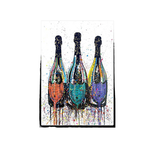 Colorful Pop Art Canvas Painting Champagne Bottle Poster and Print Modern Abstract Wall Art Picture for Living Room Home Decor acacuss