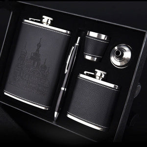 9oz High Quality Stainless Steel 304 Hip Flask Set Whiskey Wine Flagon Alcohol Drink Bottle Travel Drinkware For Gifts acacuss
