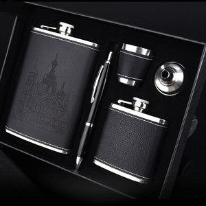 9oz High Quality Stainless Steel 304 Hip Flask Set Whiskey Wine Flagon Alcohol Drink Bottle Travel Drinkware For Gifts acacuss