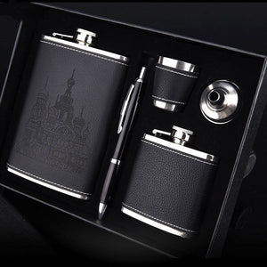 9oz High Quality Stainless Steel 304 Hip Flask Set Whiskey Wine Flagon Alcohol Drink Bottle Travel Drinkware For Gifts acacuss