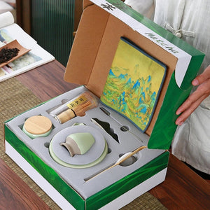 9pcs/set Japanese Ceramic Matcha Gift Box Green Tea Chasen Holder Stand Bowl Bamboo Whisk Grinder Brushes Tea Tools Holder Tea acacuss