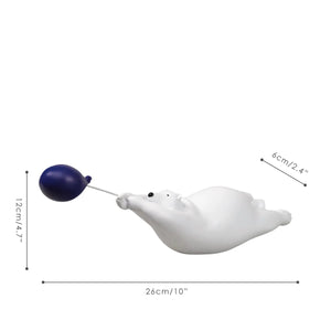 ARTLOVIN Creative Flying Bear Figurines Balloon Polar Bears Figure Home Wall Mount Decoration Resin Modern Gift for Boy/Man/Kids acacuss