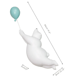 ARTLOVIN Creative Flying Bear Figurines Balloon Polar Bears Figure Home Wall Mount Decoration Resin Modern Gift for Boy/Man/Kids acacuss