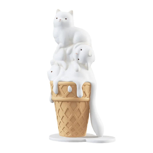 ARTLOVIN Ice Cream Cat Sculpture Resin Figurines For Bookcase Shelf Modern Home Room Decor Creative Animal Figures Best Gift New acacuss