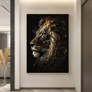 Abstract Black Gold Animal Canvas Painting Owl Tiger Lion Wolf Eagle Zebra Bull Posters Wall Art Pictures for Room Home Decor acacuss