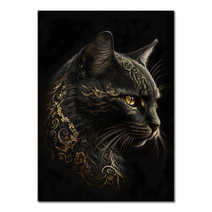 Abstract Black Gold Animal Canvas Painting Owl Tiger Lion Wolf Eagle Zebra Bull Posters Wall Art Pictures for Room Home Decor acacuss
