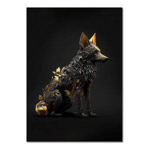 Abstract Black Gold Animal Canvas Painting Owl Tiger Lion Wolf Eagle Zebra Bull Posters Wall Art Pictures for Room Home Decor acacuss