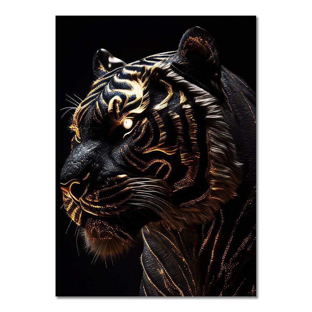 Abstract Black Gold Hold Holvas Holvas Owl Tiger Lion Wolf Eagle Eagra –  acacuss