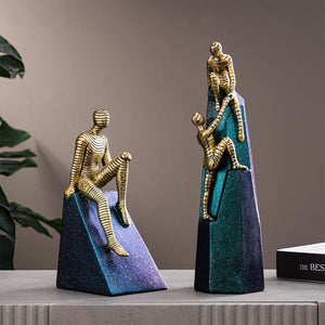Abstract Character Sculpture Resin Statue Color Model Modern Home Decoration Living Room Decoration Office Desk Decor Gifts acacuss
