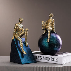Abstract Character Sculpture Resin Statue Color Model Modern Home Decoration Living Room Decoration Office Desk Decor Gifts acacuss