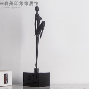 Abstract Creative Sculpture Balance Figure Art Ornaments Home Room Entrance Study Decorative Multi-Person Seesaw Statue acacuss