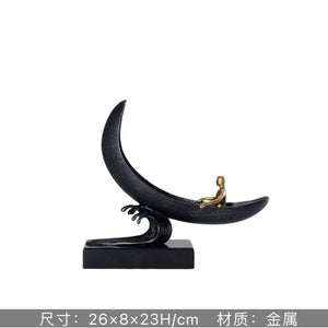 Abstract Creative Sculpture Balance Figure Art Ornaments Home Room Entrance Study Decorative Multi-Person Seesaw Statue acacuss