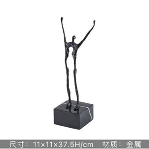 Abstract Creative Sculpture Balance Figure Art Ornaments Home Room Entrance Study Decorative Multi-Person Seesaw Statue acacuss