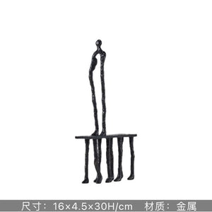 Abstract Creative Sculpture Balance Figure Art Ornaments Home Room Entrance Study Decorative Multi-Person Seesaw Statue acacuss