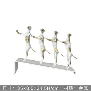 Abstract Creative Sculpture Balance Figure Art Ornaments Home Room Entrance Study Decorative Multi-Person Seesaw Statue acacuss