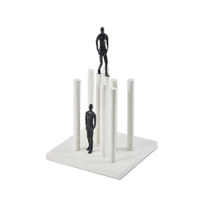 Abstract Creative Sculpture Balance Figure Art Ornaments Home Room Entrance Study Decorative Multi-Person Seesaw Statue acacuss