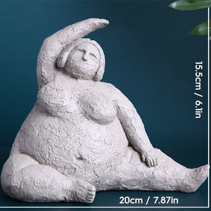 Abstract Fat Lady Figurines Art Yoga Plump Women Statues Resin Female Character Tabletop Decor Crafts Home Decoration Ornaments acacuss