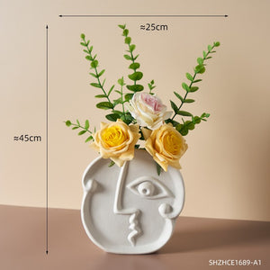 Abstract Human Face Vases Ceramic Crafts Home Decoration Accessories Living Room Table Ornaments Hydroponic Vases Garden Decor acacuss