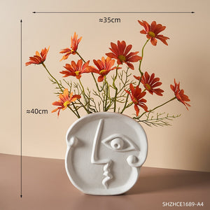 Abstract Human Face Vases Ceramic Crafts Home Decoration Accessories Living Room Table Ornaments Hydroponic Vases Garden Decor acacuss