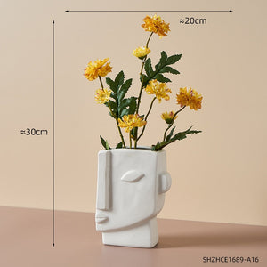 Abstract Human Face Vases Ceramic Crafts Home Decoration Accessories Living Room Table Ornaments Hydroponic Vases Garden Decor acacuss