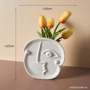 Abstract Human Face Vases Ceramic Crafts Home Decoration Accessories Living Room Table Ornaments Hydroponic Vases Garden Decor acacuss
