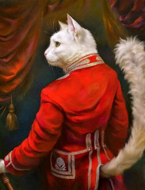 Abstract Lion in Military Uniform Canvas Paintings On the Wall Art Posters And Prints Funny Art Animals Picture Home Decoration acacuss