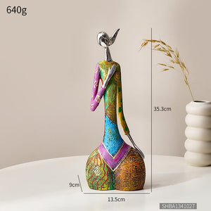 Abstract art figure ornaments Aesthetic living room decor Resin sculpture Women figures statue National Style Decoration Home acacuss