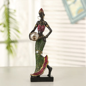 African Dancing Women Miniatures Figures Tribal Lady Statue Sculpture Collectible Art Home Decoration For Office TV Cabinet acacuss