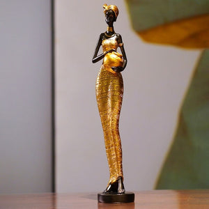 African Sculpture 16.34in Women Tribal Lady Figurine Statue Decor Collectible Art Piece Ornaments Home Office Decor Dropshipping acacuss