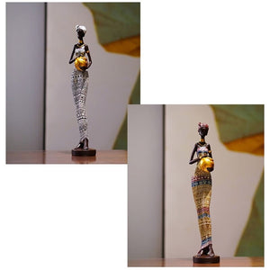 African Sculpture 16.34in Women Tribal Lady Figurine Statue Decor Collectible Art Piece Ornaments Home Office Decor Dropshipping acacuss