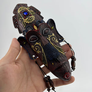 African Style Ornaments South Africa Kenya Creative Mask Pendant Hand-painted Resin Handicraft Decorative Ornaments acacuss