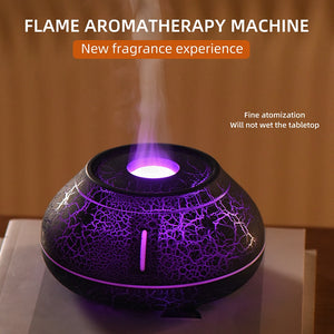 Air Humidifier Crack Volcanic Flame Essential Oil Diffuser Ultrasonic Cool Mist Maker Led Essential Oil Lamp Air Diffuser acacuss
