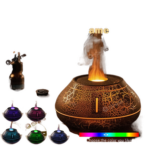 Air Humidifier Crack Volcanic Flame Essential Oil Diffuser Ultrasonic Cool Mist Maker Led Essential Oil Lamp Air Diffuser acacuss