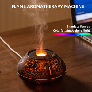 Air Humidifier Crack Volcanic Flame Essential Oil Diffuser Ultrasonic Cool Mist Maker Led Essential Oil Lamp Air Diffuser acacuss