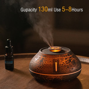 Air Humidifier Crack Volcanic Flame Essential Oil Diffuser Ultrasonic Cool Mist Maker Led Essential Oil Lamp Air Diffuser acacuss