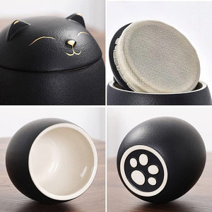 Always Remember Classic Souvenir Pet Cat Dog Ceramics Ashes Funeral Urn (4.7"*4.3"/Under 70 pounds/Black Cat) acacuss