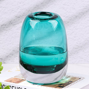Amber Round Glass Vase Home Decor Indoor Living Room Office Desktop Ornaments Set Hydroponic Plant Flower Arrangement Container acacuss