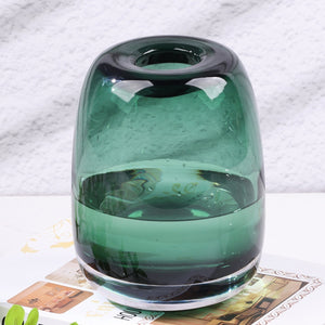 Amber Round Glass Vase Home Decor Indoor Living Room Office Desktop Ornaments Set Hydroponic Plant Flower Arrangement Container acacuss