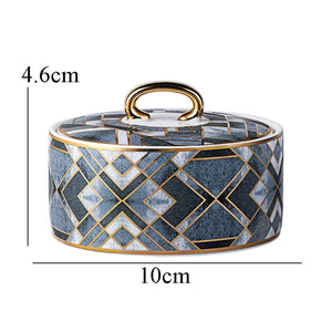 American Ceramic Storage Jars Golden Stroke Coffee Sugar Bowl Bedroom Cosmetic Container Home Decoration Modern Organizer acacuss