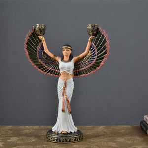 Ancient Egypt God Statue Resin Crafts Wing Candleholder Goddess Art Sculpture Home Decoration Souvenirs Gift acacuss