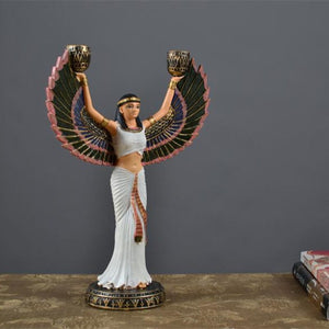 Ancient Egypt God Statue Resin Crafts Wing Candleholder Goddess Art Sculpture Home Decoration Souvenirs Gift acacuss