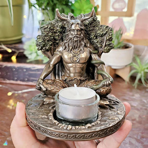 Ancient Rome Cernunnos Sitting Statue Sculpture Celtic God Candles Holder Mythology Goddess Desktop Home Decor Crafts Figurine acacuss