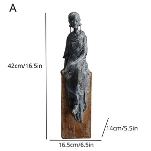 Antique African Figures Statues Resin Scandinavian Style Portrait Sculpture Female New Decoration Home Tribal Black Female Gife acacuss